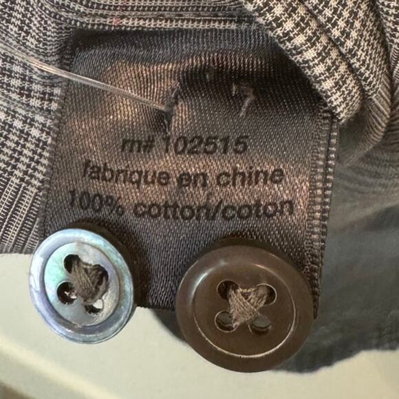 John Varvatos Gray Micro Stripe Plaid Button Down Shirt, Men's Size SMALL - Picture 6 of 7